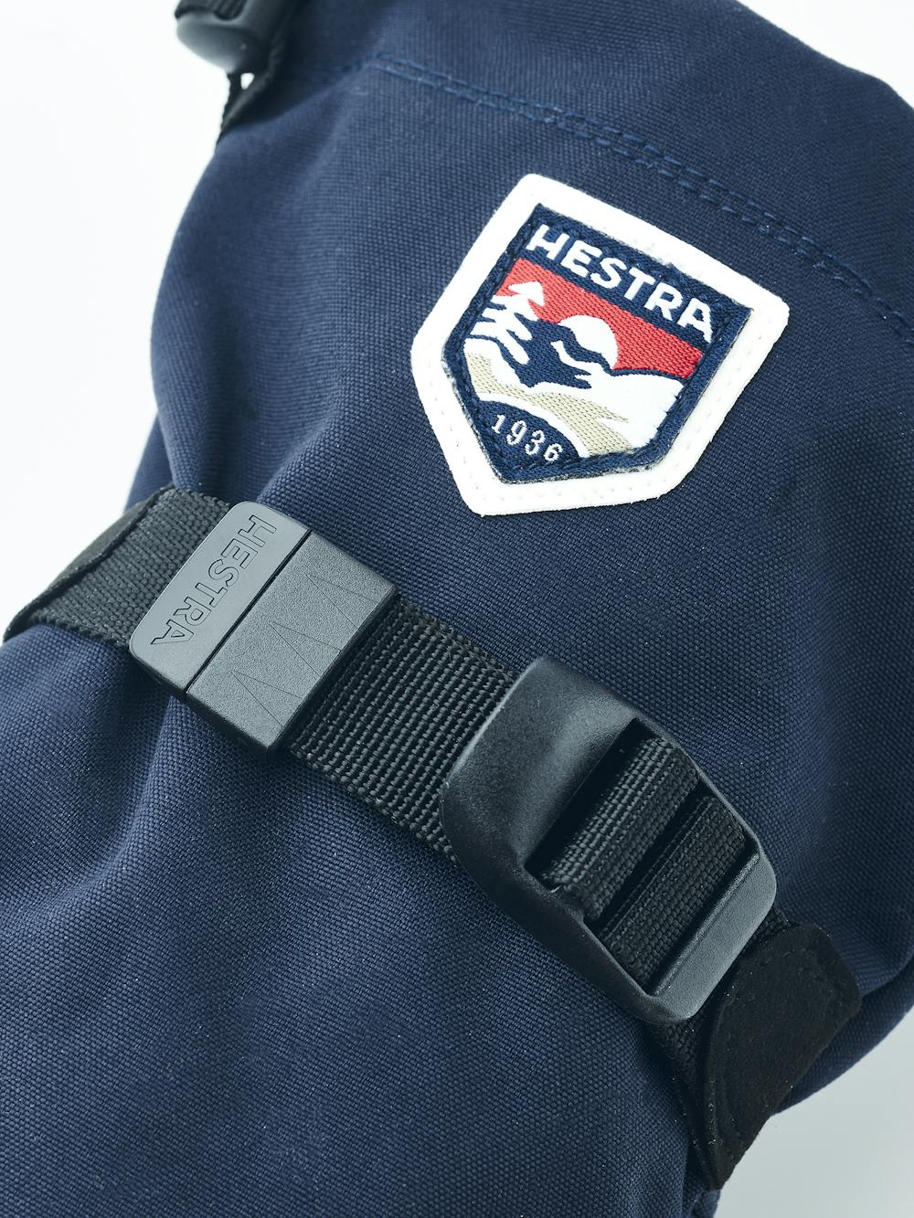 Dunkelblauer Fausthandschuh aus Stoff mit verstellbarem Handgelenkverschluss (3 oder 6)