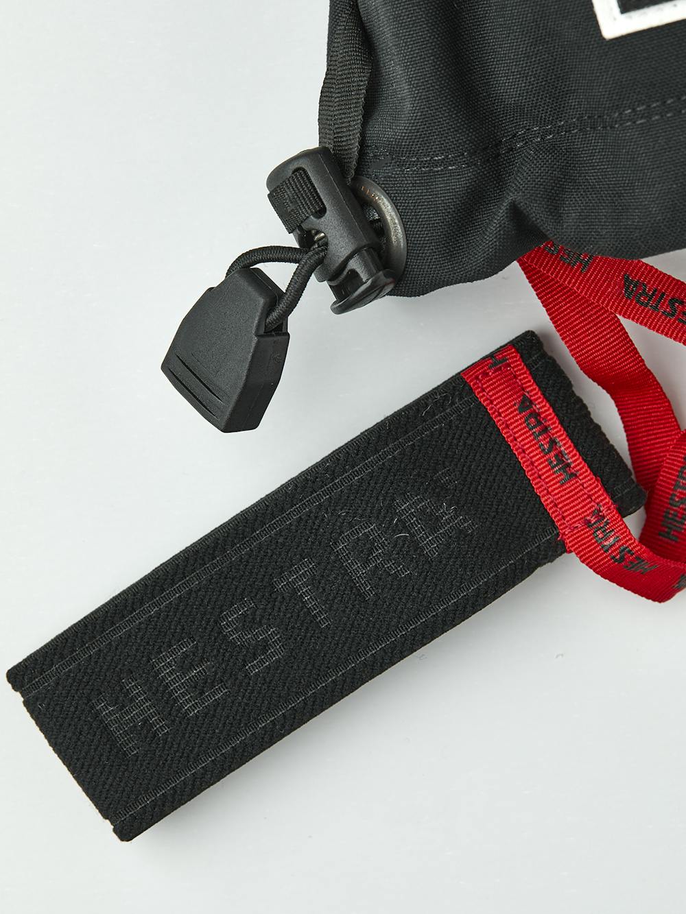 Black fabric mitten with wrist adjustment (2 of 4)