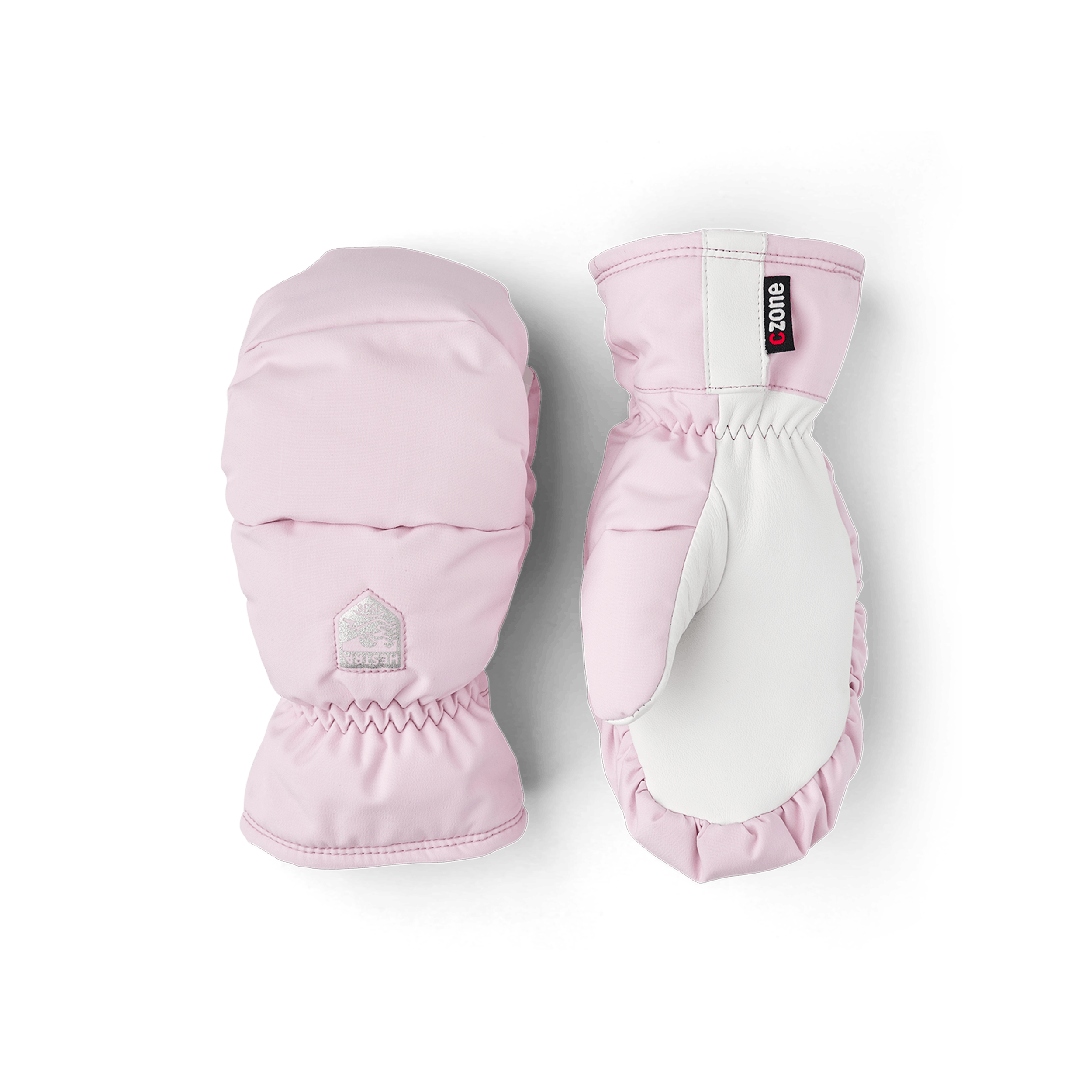 Light pink mitten with white goat leather palm  (1 of 7)