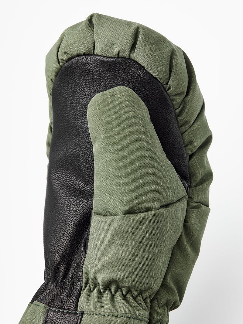 Green mitten with black goat leather palm  (2 of 6)