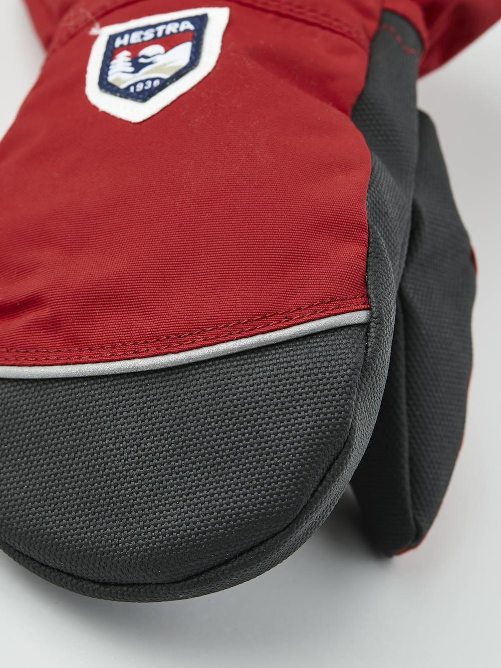 Red fabric mitten with black palm (3 of 6)