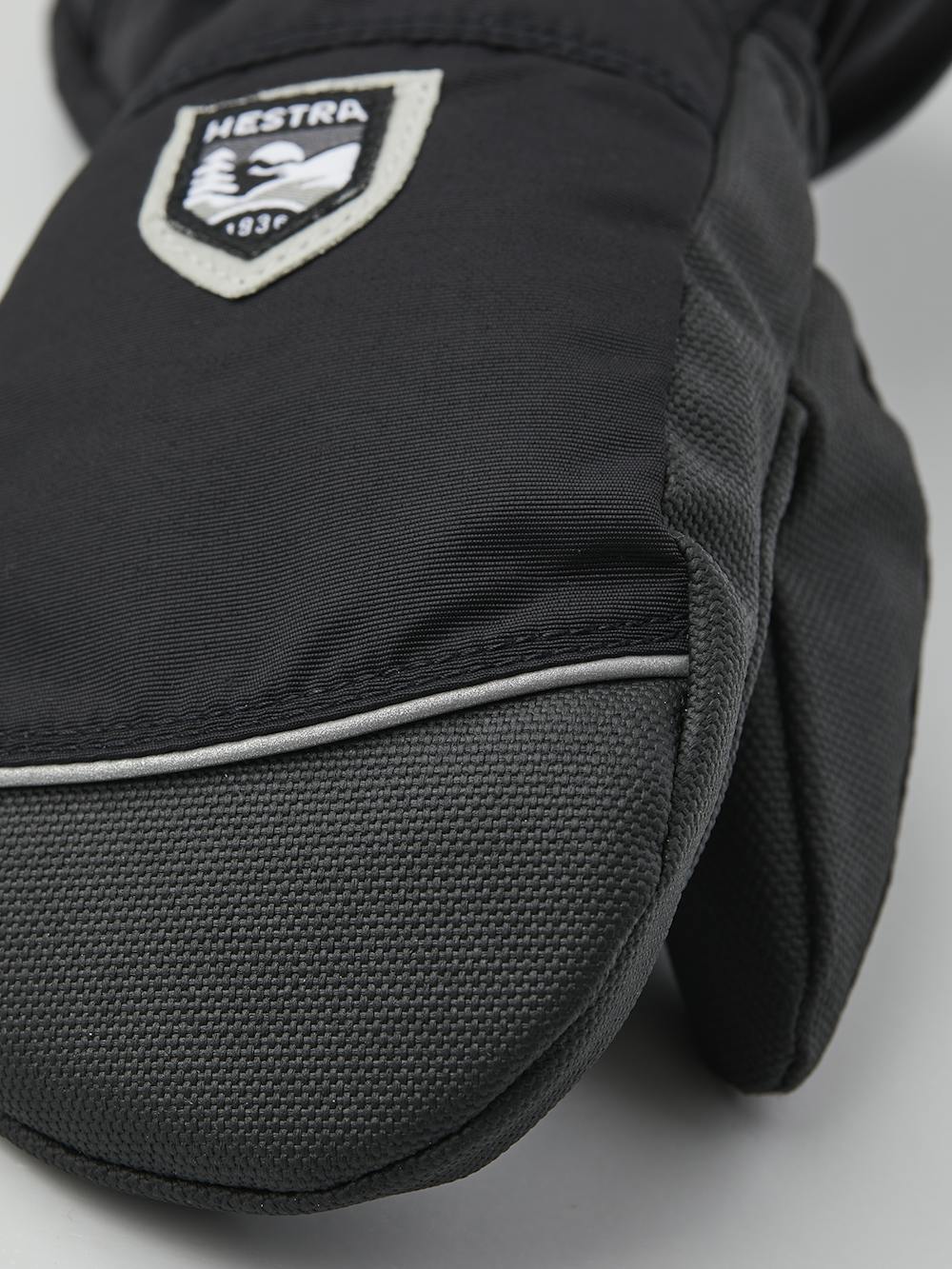 Schwarzer Fausthandschuh aus Stoff mit schwarzer Innenhand (3 oder 5)