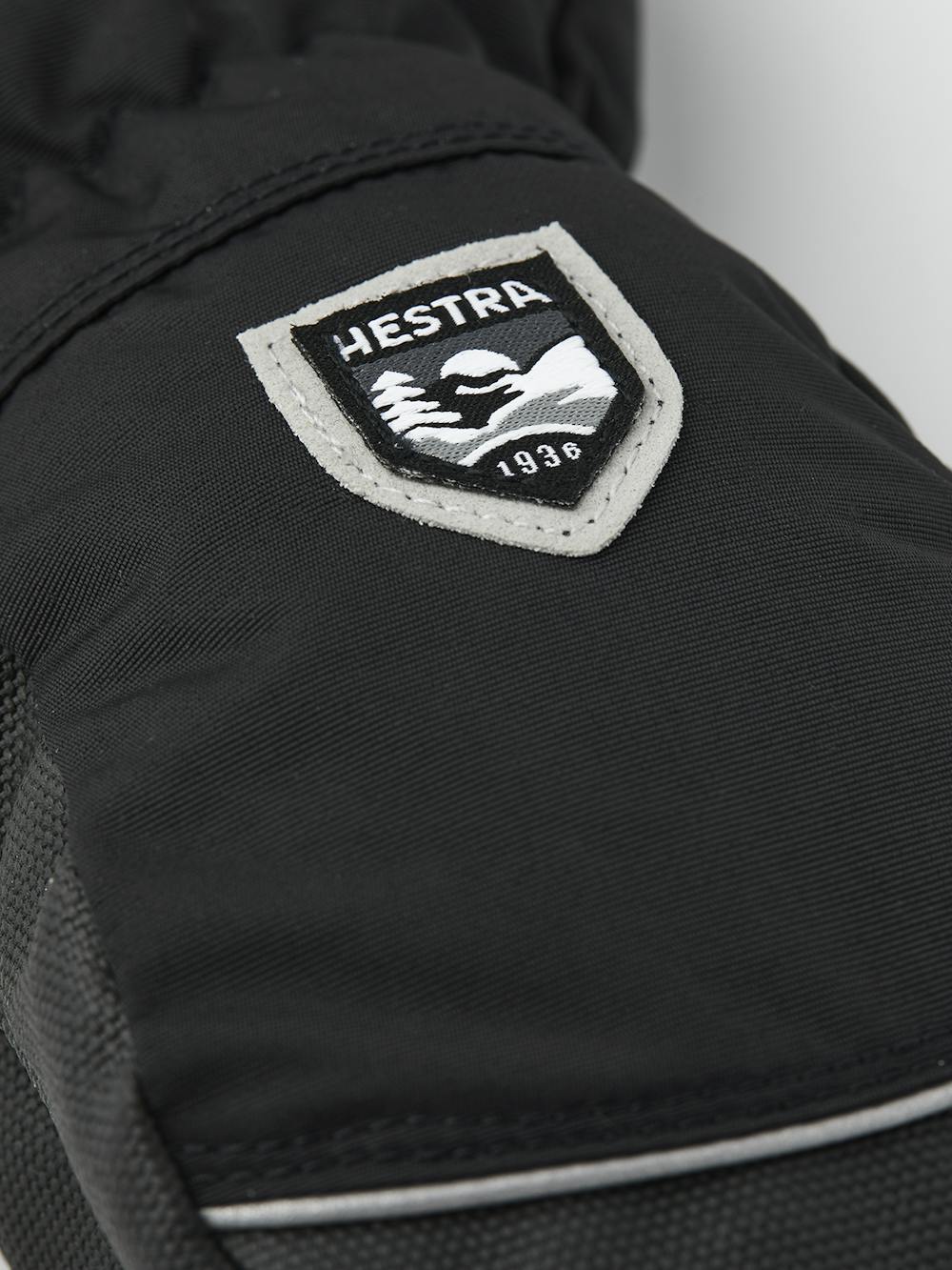 Schwarzer Fausthandschuh aus Stoff mit schwarzer Innenhand (4 oder 5)