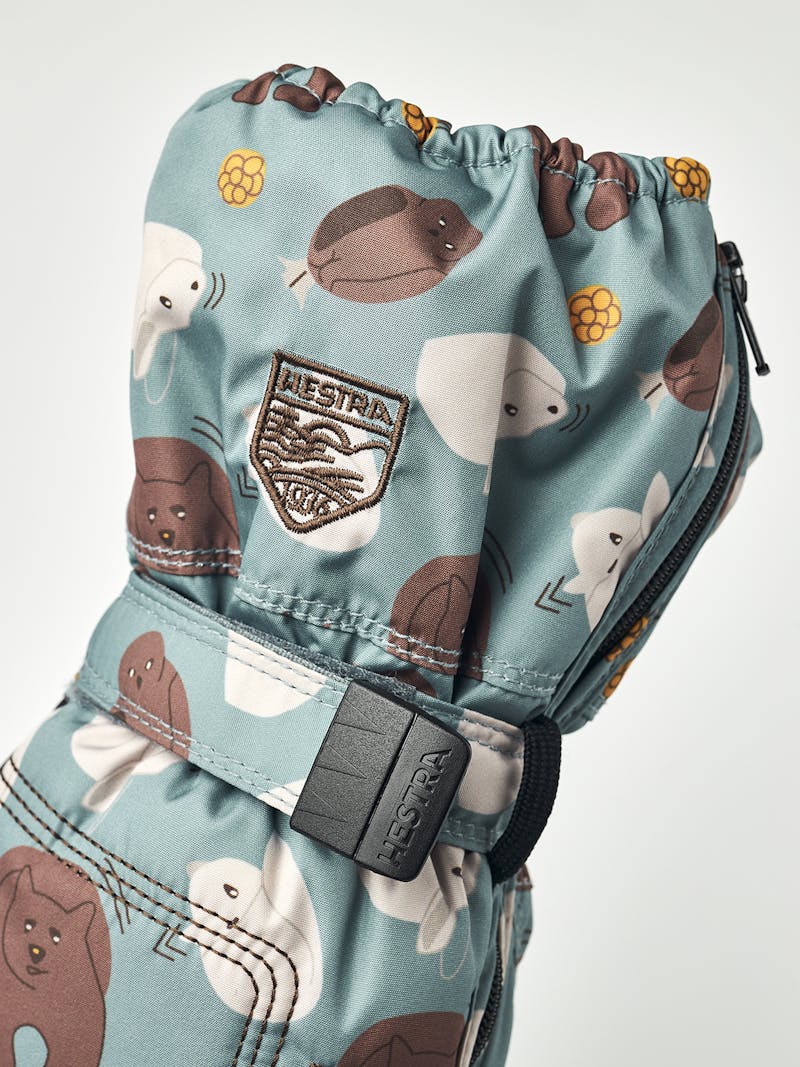 Sea blue print fabric mitten with black palm and wrist adjustment  (3 of 5)