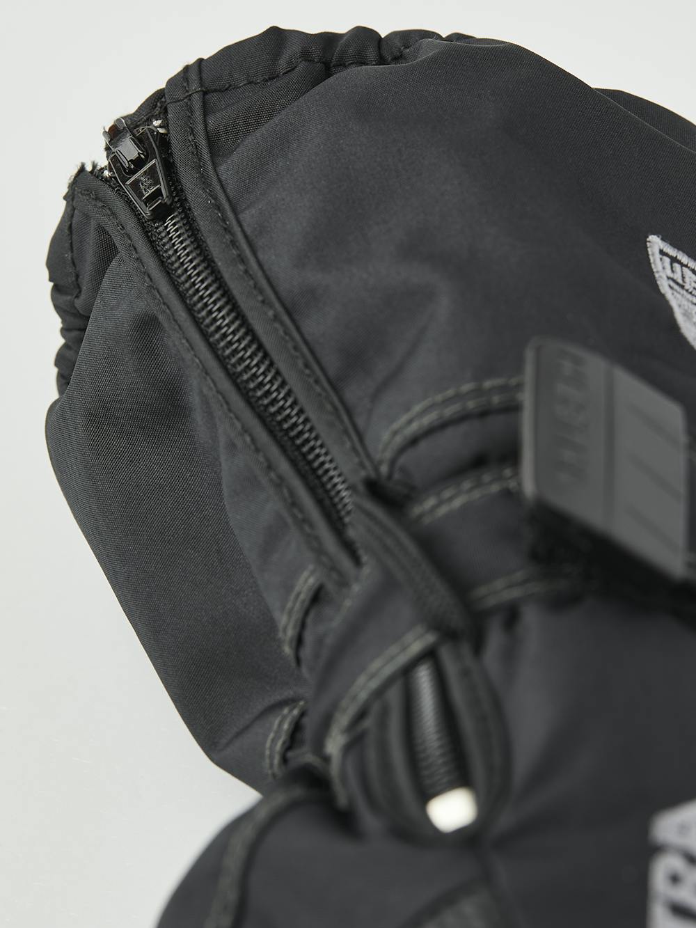 Black fabric mitten with palm and wrist adjustment  (5 of 5)