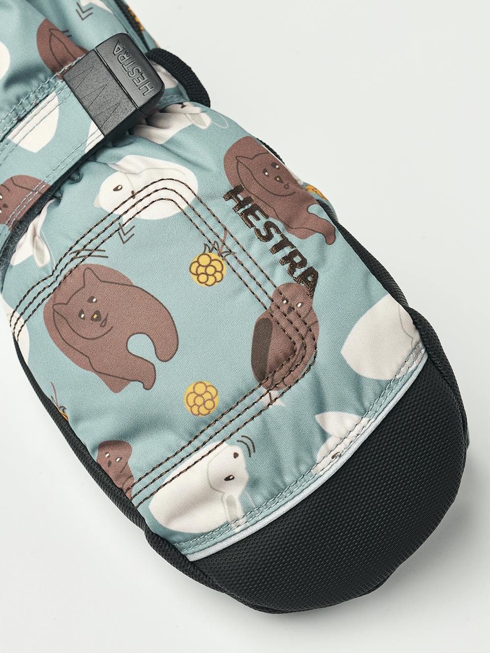 Sea blue print fabric mitten with black palm and wrist adjustment  (4 of 5)