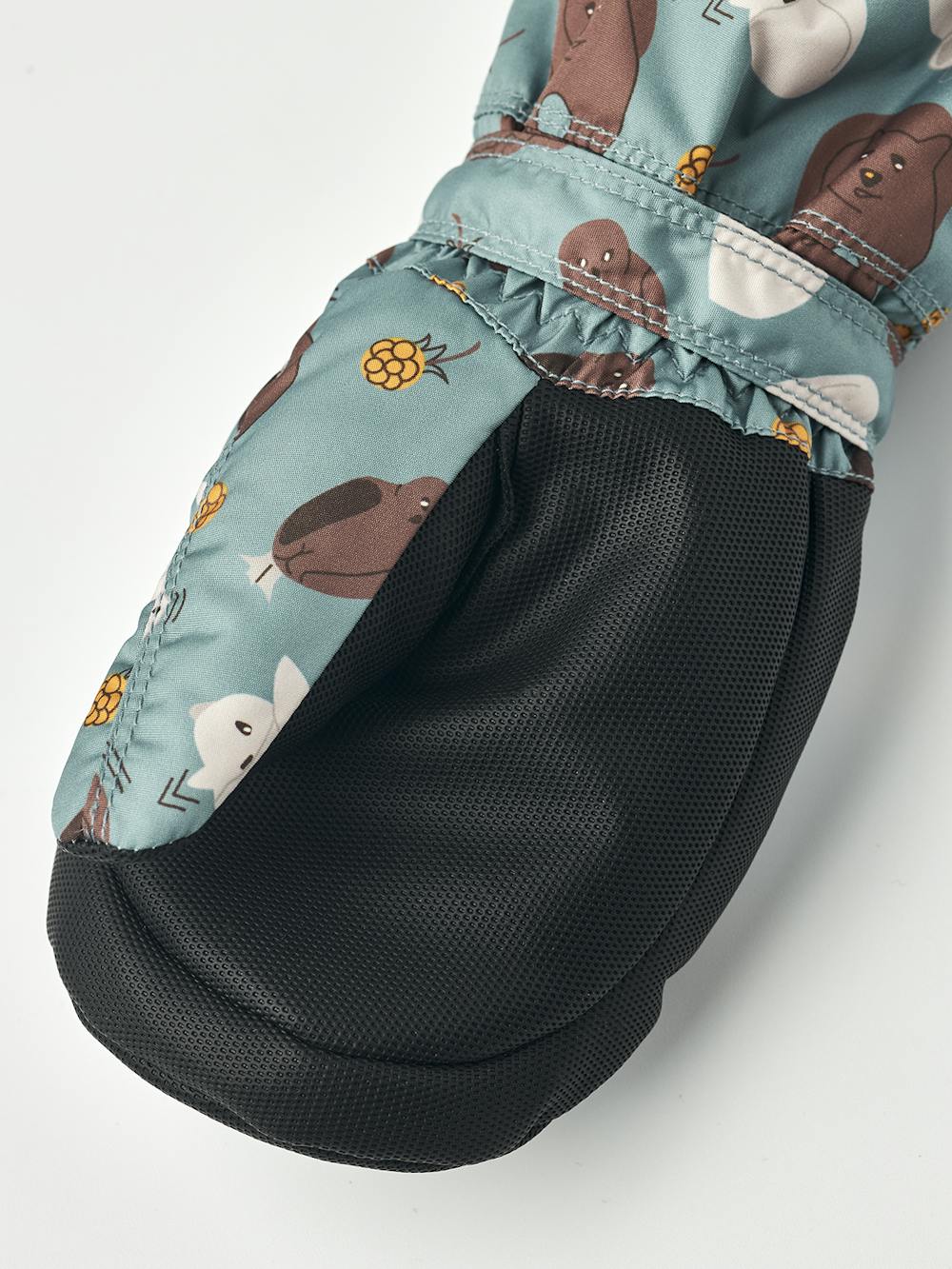 Sea blue print fabric mitten with black palm and wrist adjustment  (2 of 5)