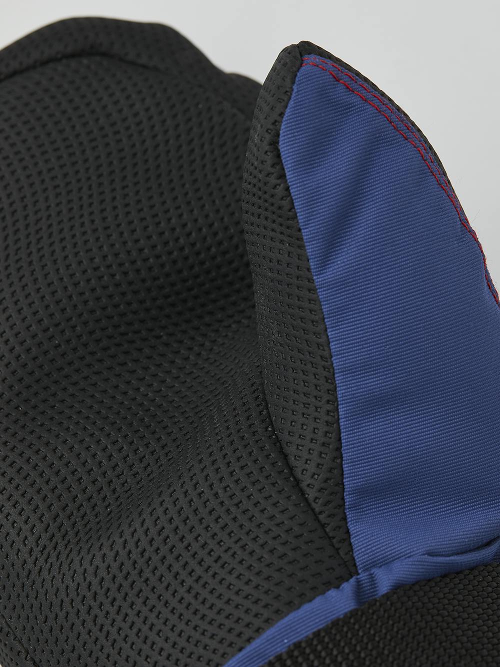 Blue fabric mitten with black palm and wrist adjustment (4 of 5)