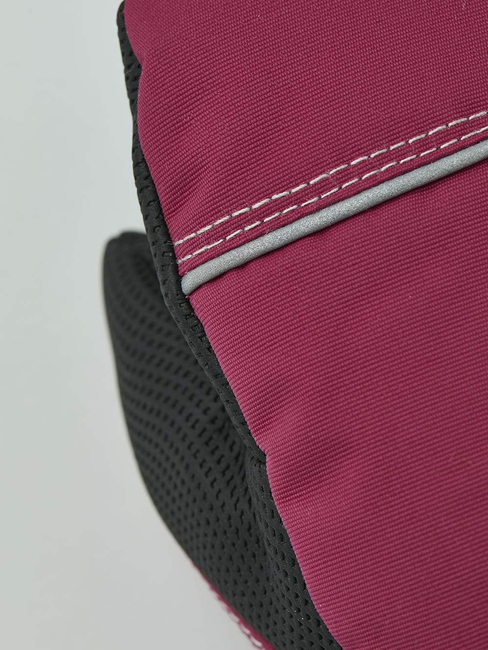 Pinker Fausthandschuh aus Stoff mit schwarzer Innenhand und verstellbarem Handgelenkverschluss (5 oder 5)