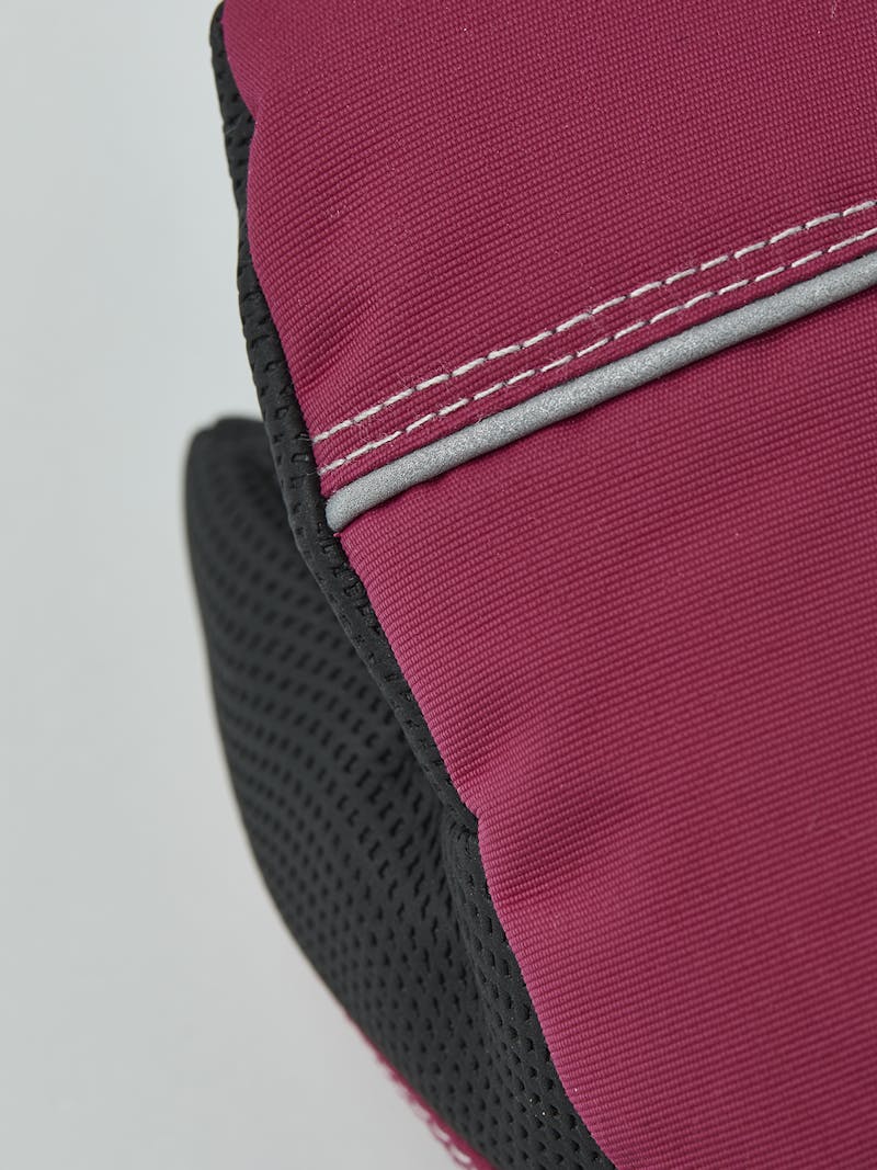 Pink and purple fabric mitten with black palm and wrist adjustment (5 of 5)