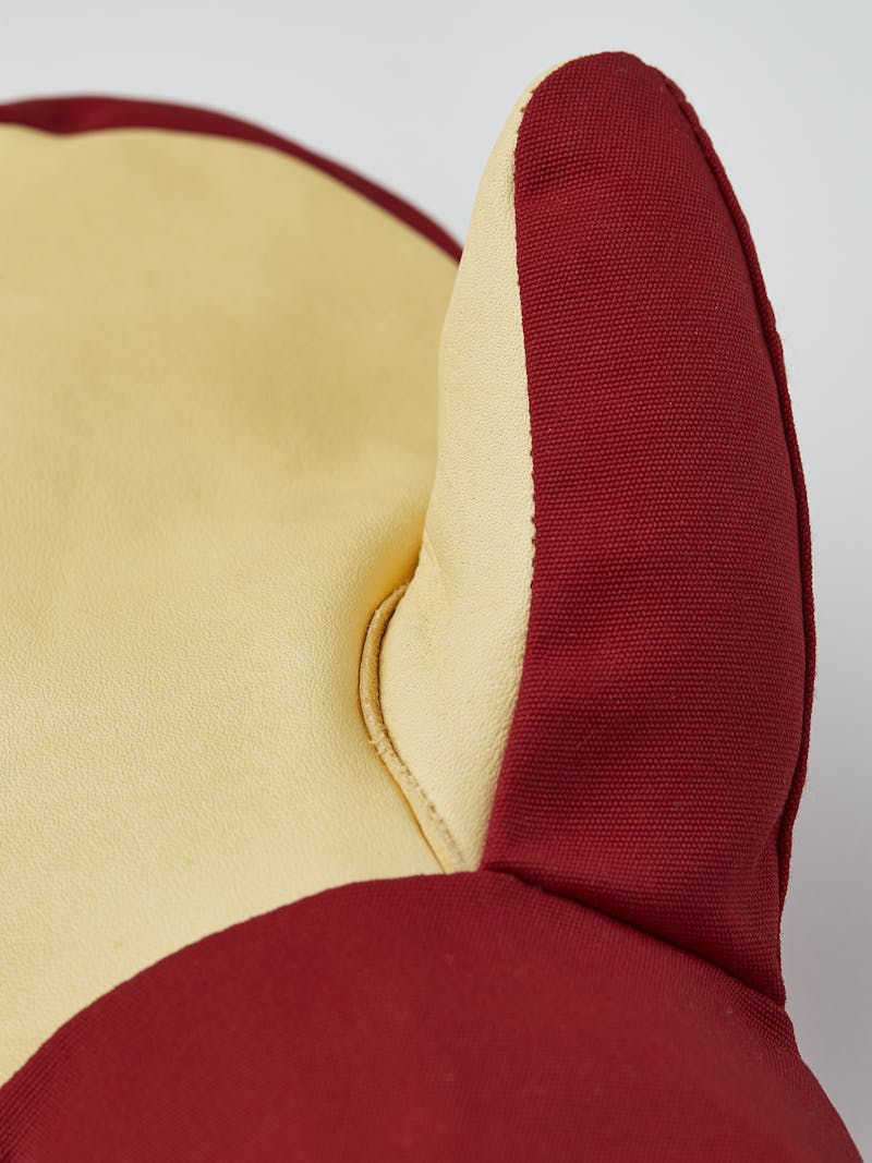 Red mitten with light yellow cow hide palm (4 of 4)
