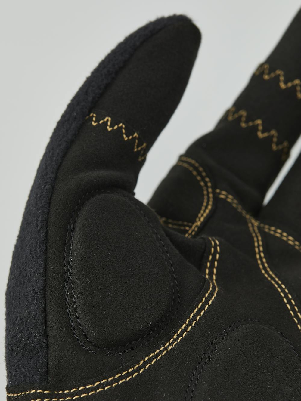 Dark green fabric biathlon glove with black synthetic suede palm (4 of 5)