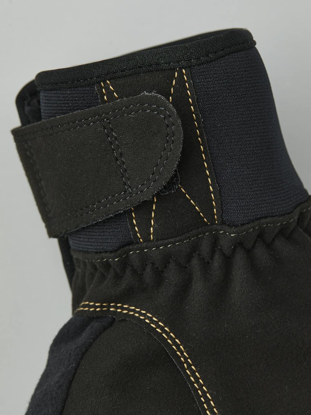 Dark green fabric biathlon glove with black synthetic suede palm (3 of 5)