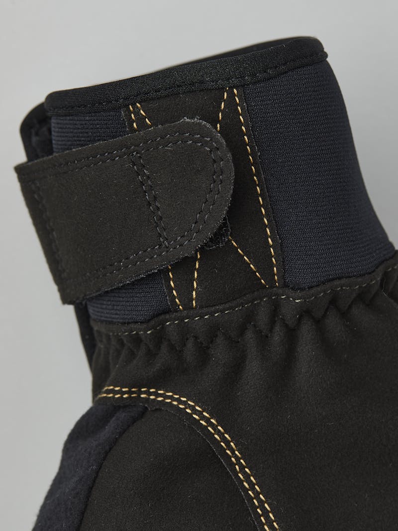 Dark green fabric biathlon glove with black synthetic suede palm (3 of 5)