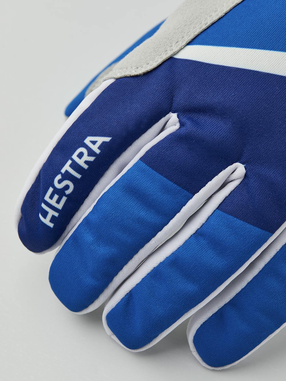 Königsblauer Langlaufhandschuh aus Stoff mit grauer Innenhand aus synthetischem Wildleder (2 oder 5)