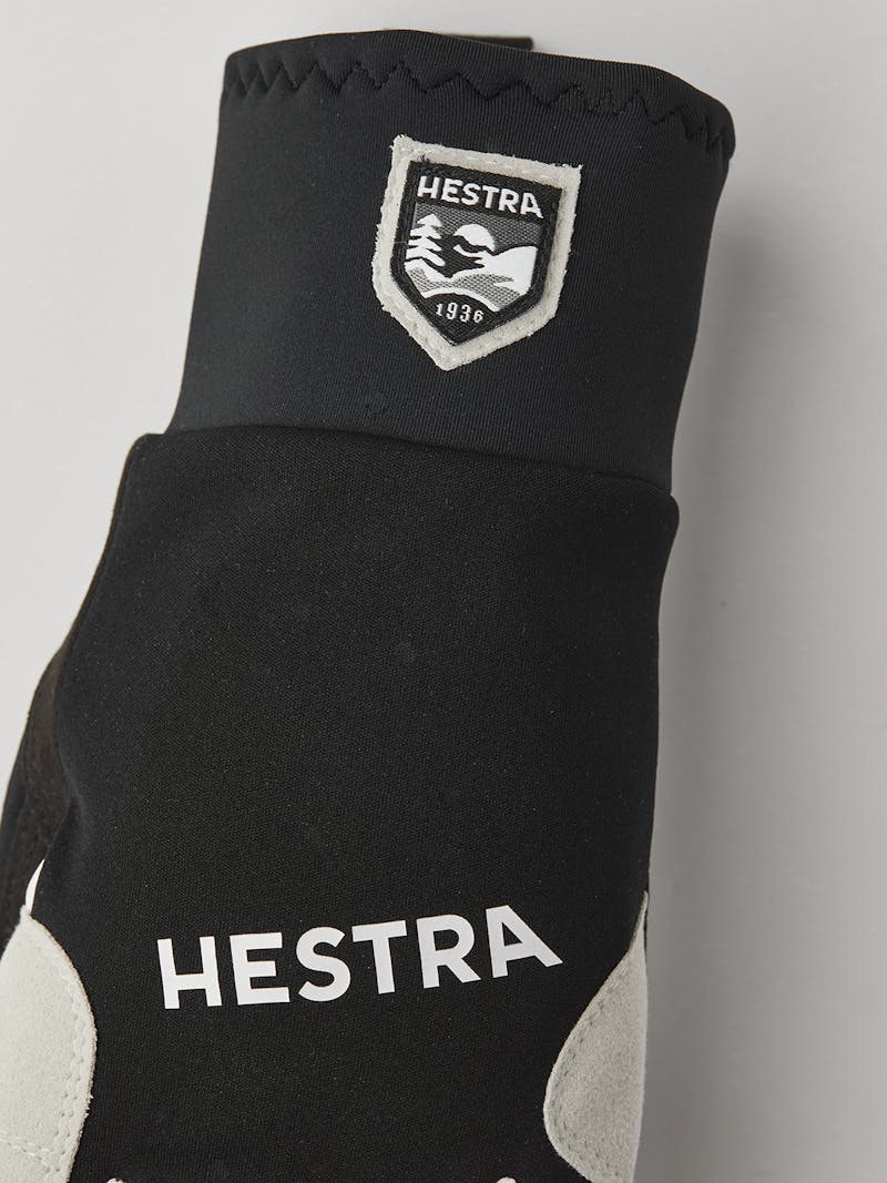 Black fabric cross-country ski glove with black synthetic suede palm (6 of 6)