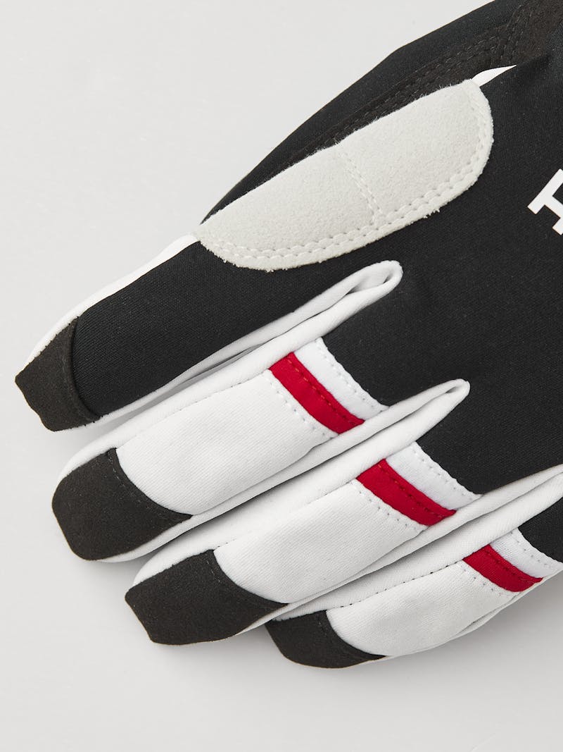 Black fabric cross-country ski glove with black synthetic suede palm (2 of 6)
