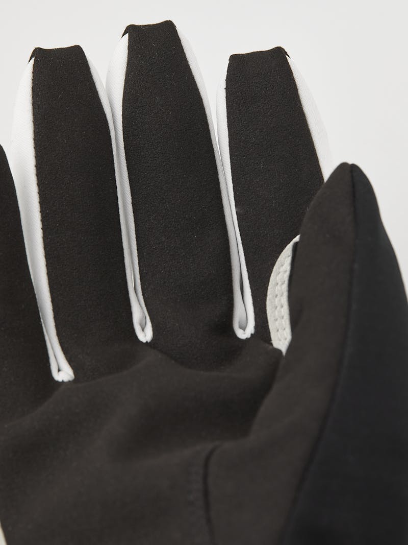 Black fabric cross-country ski glove with black synthetic suede palm (5 of 6)