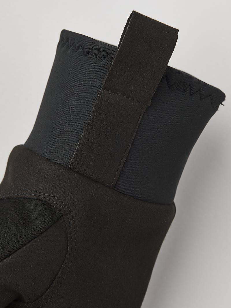 Black fabric cross-country ski glove with black synthetic suede palm (3 of 6)