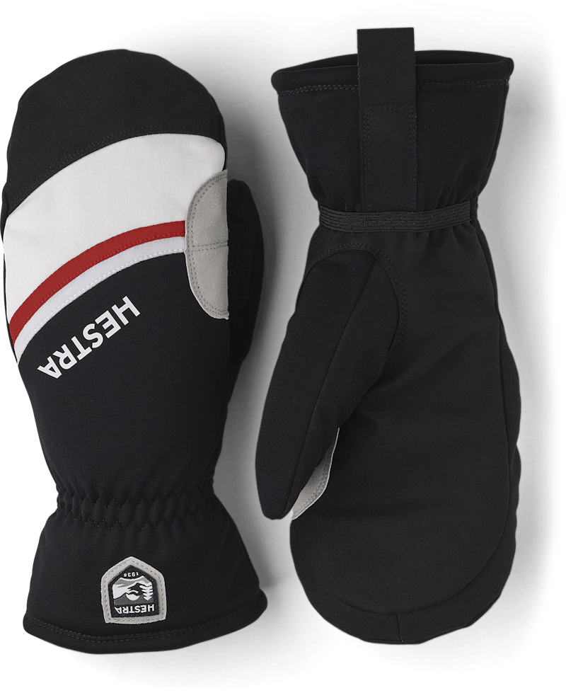 Black fabric mitten with synthetic suede palm  (1 of 5)