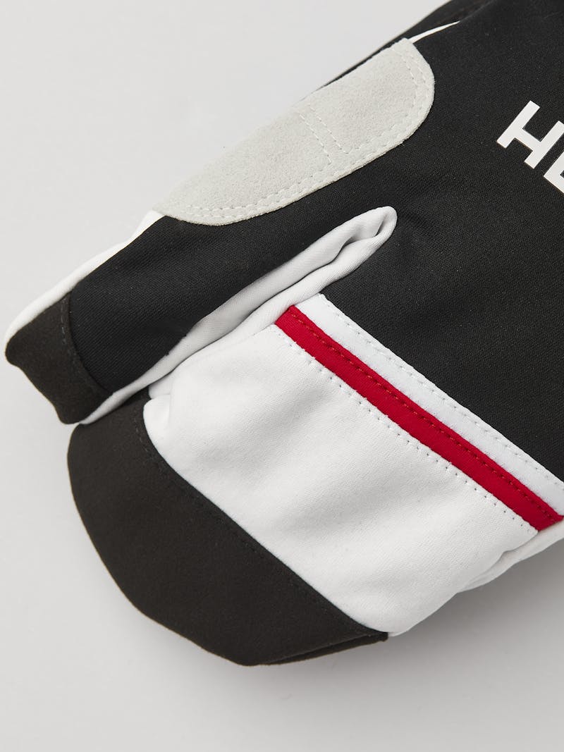 Black fabric three finger glove with black synthetic suede palm  (3 of 6)