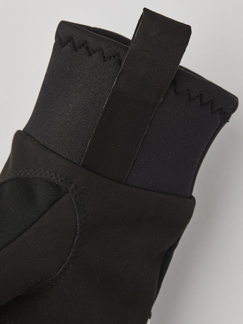 Black fabric three finger glove with black synthetic suede palm  (6 of 6)