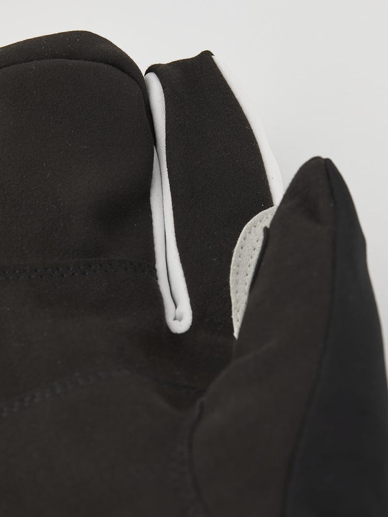 Black fabric three finger glove with black synthetic suede palm  (4 of 6)