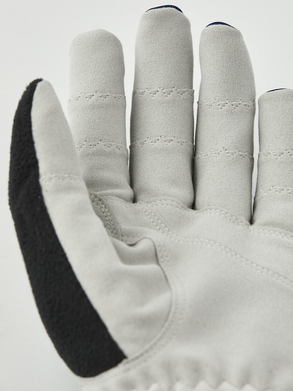 Dark blue fabric cross-country ski glove with gray synthetic suede palm (5 of 5)