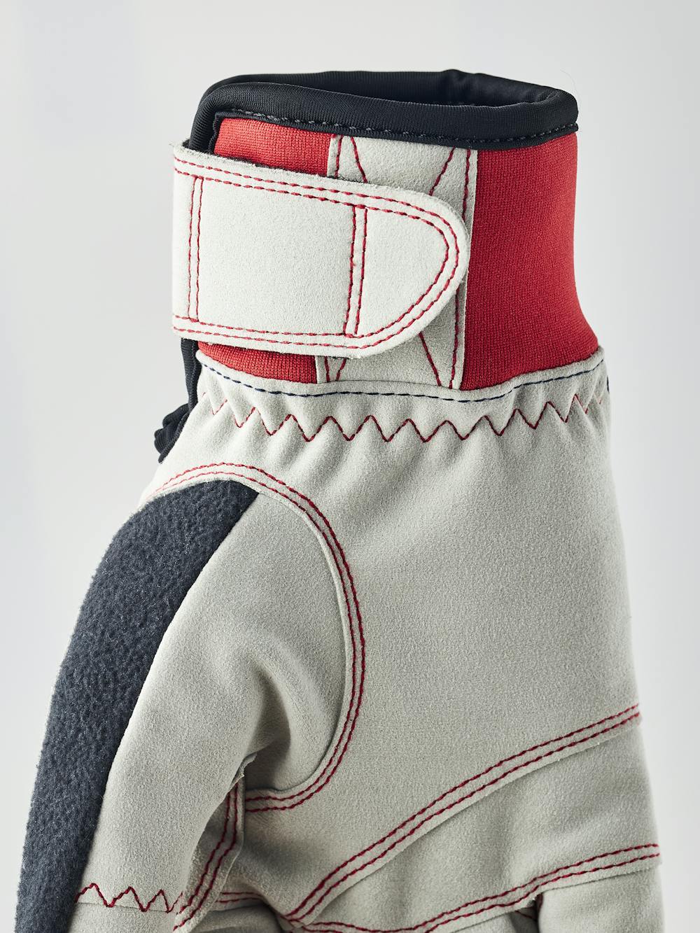 Dark blue fabric cross-country ski glove with gray synthetic suede palm (3 of 5)