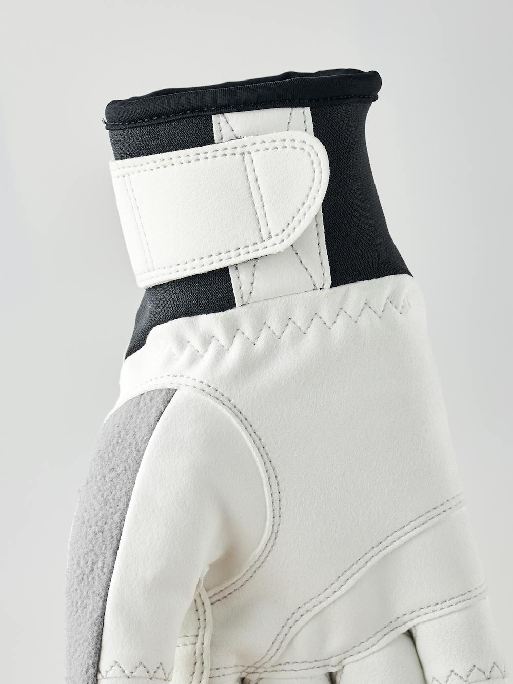 Dark blue fabric cross-country ski glove with white synthetic suede palm (3 of 5)