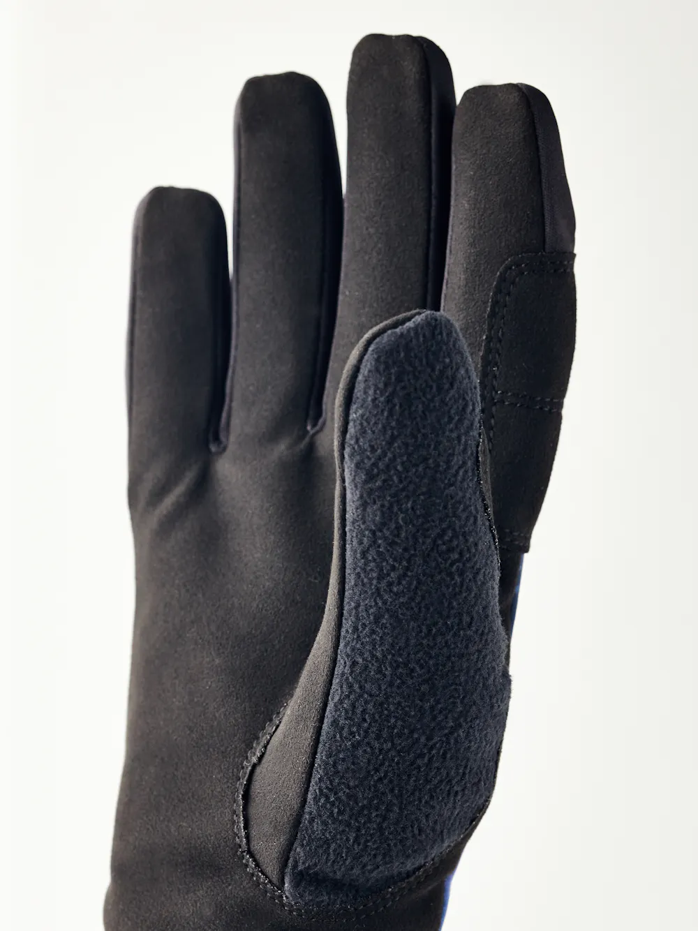 Dark blue print fabric cross-country ski glove with black palm   (3 of 5)