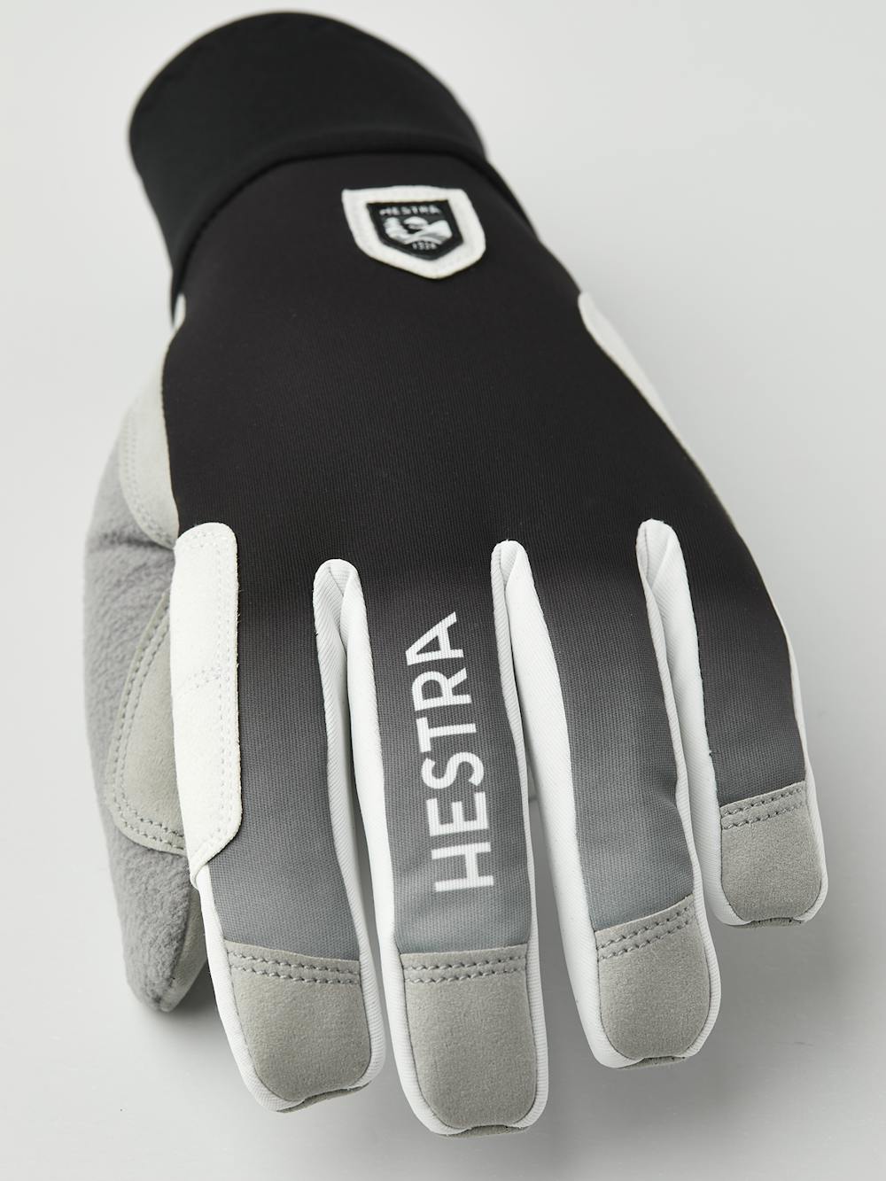 Black fabric cross-country ski glove with gray synthetic suede palm (5 of 5)