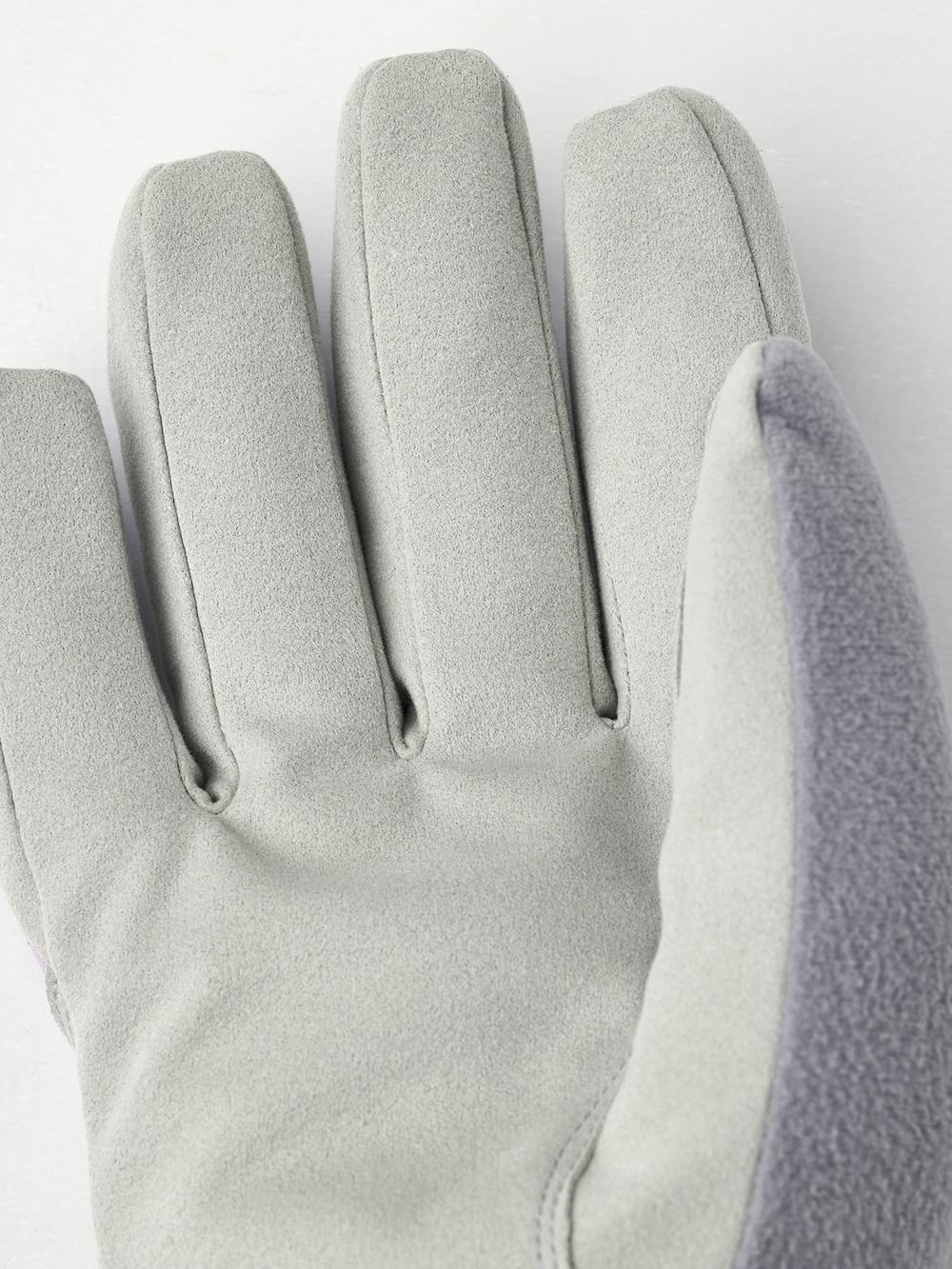 Light purple print fabric cross-country ski glove with white palm (5 of 7)