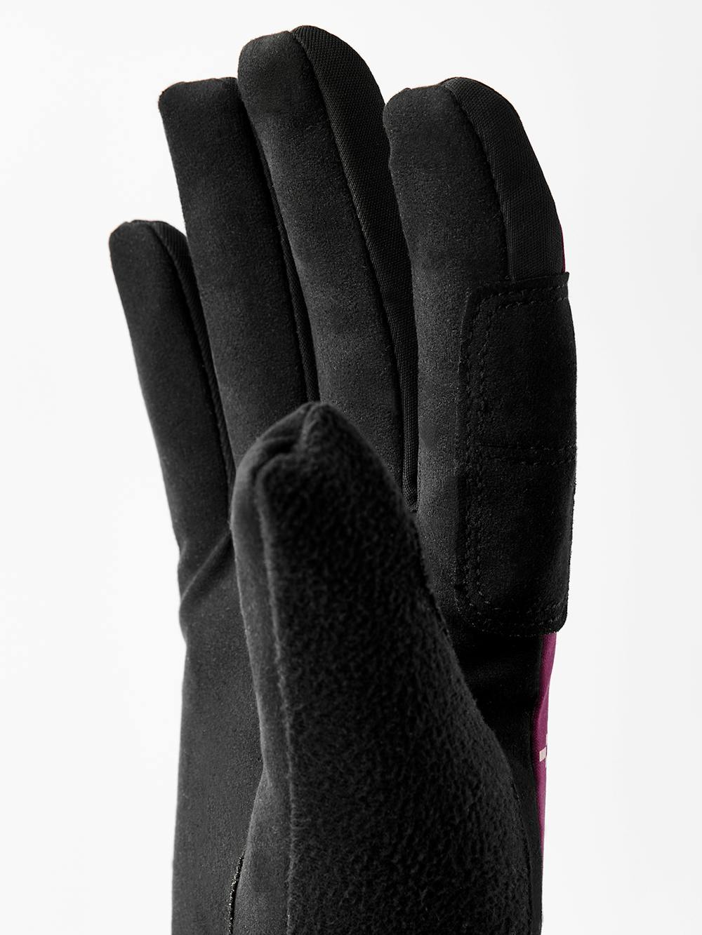 Burgundy print fabric cross-country ski glove with black palm (2 of 5)