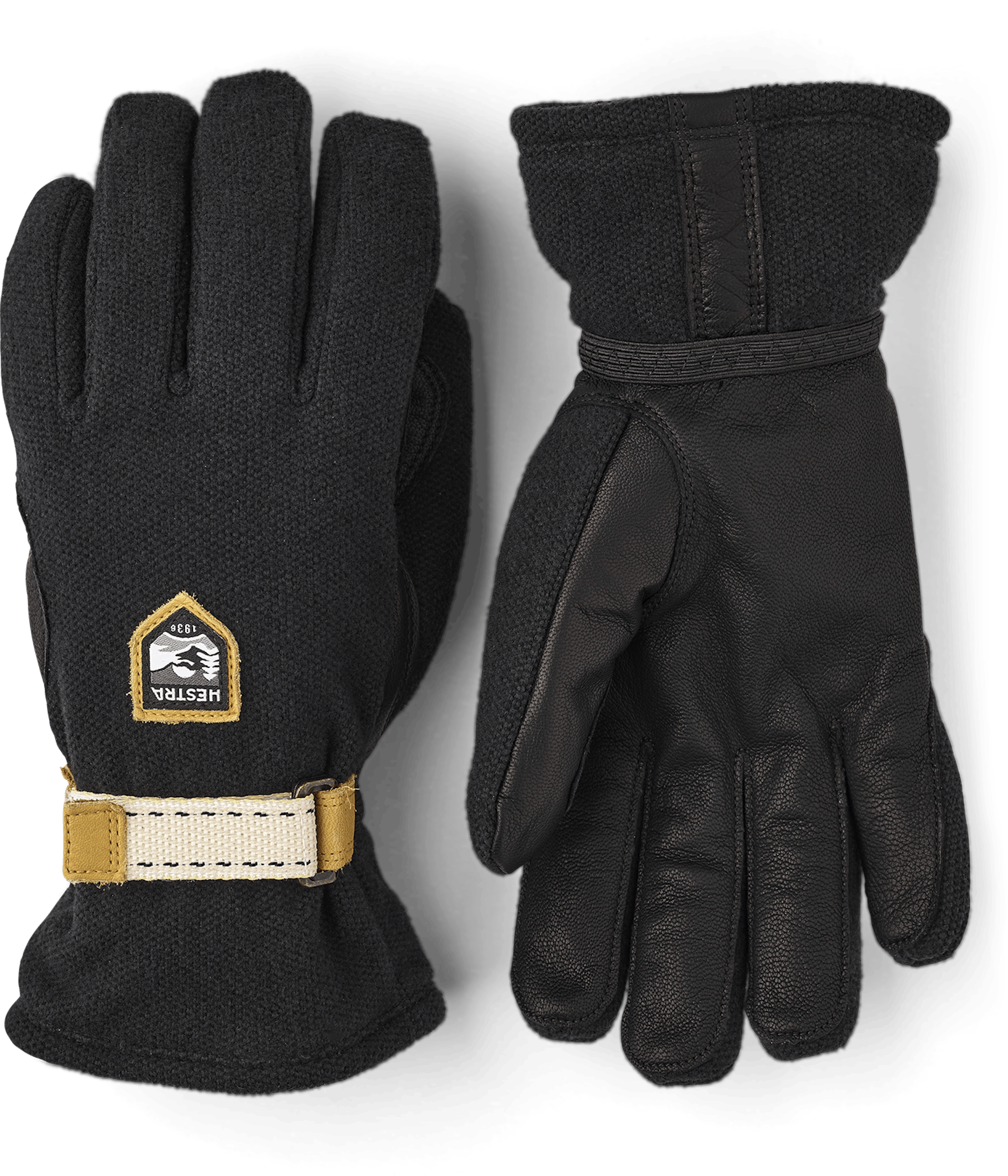 Svart längdskidhandske med getskinn i innerhanden och handledsjustering
 (1 av 5)