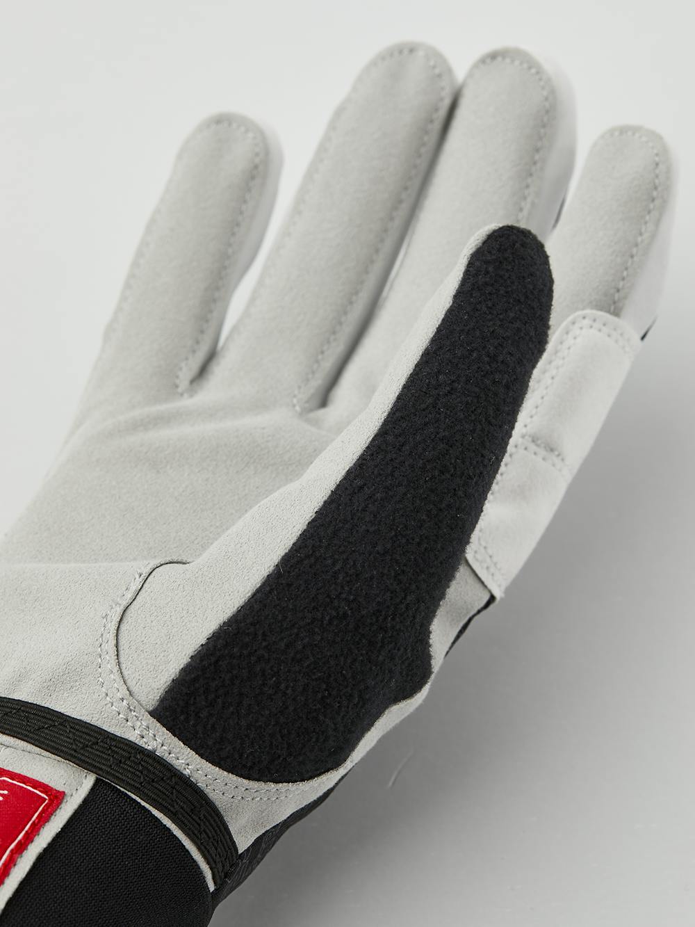 Pink fabric cross-country ski glove with gray synthetic suede palm (5 of 5)
