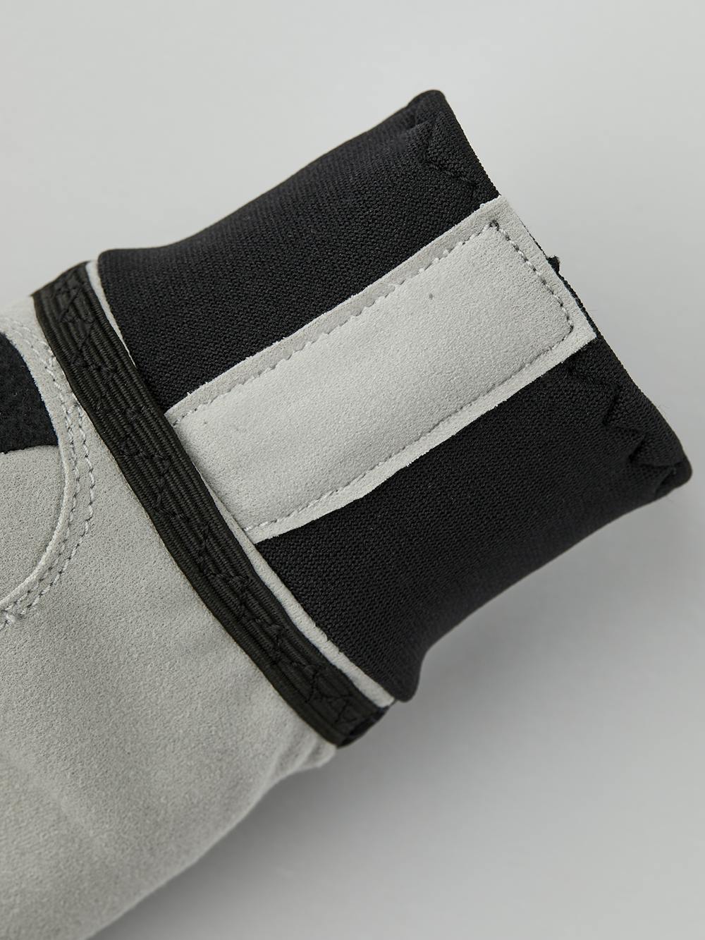 Black fabric cross-country ski glove with gray synthetic suede palm (2 of 4)