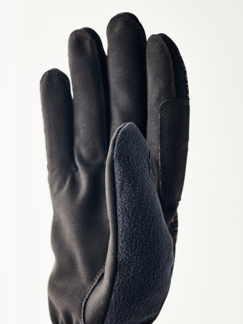 Black and gray fabric cross-country ski glove with black synthetic suede palm (2 of 5)