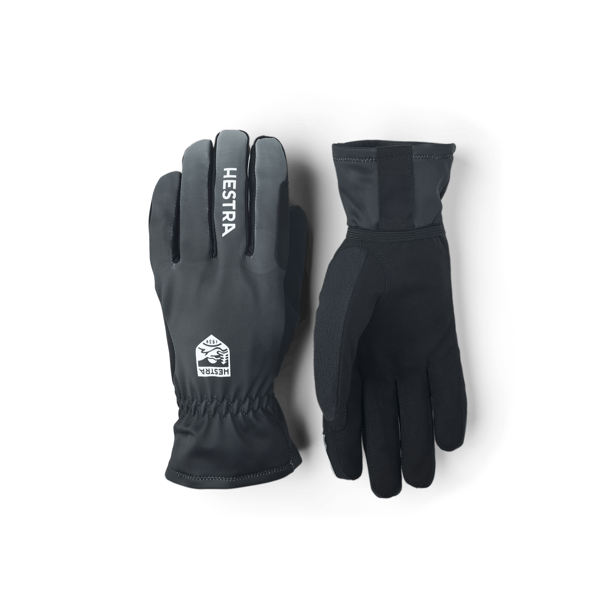 Black cross-country ski glove with black synthetic suede palm (1 of 4)