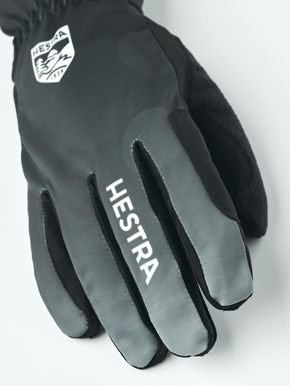 Black cross-country ski glove with black synthetic suede palm (3 of 4)