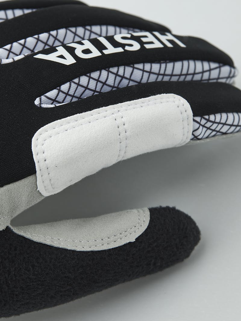 Black fabric cross-country ski glove with gray synthetic suede palm (2 of 5)