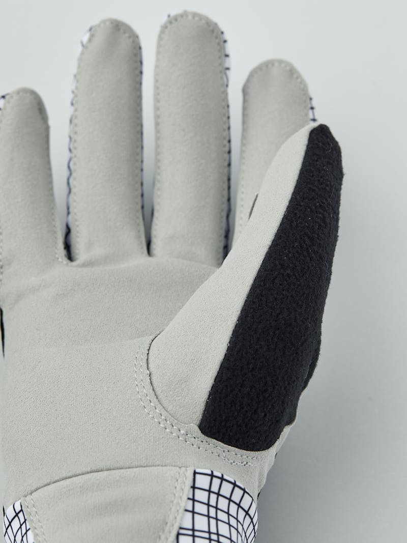 Black fabric cross-country ski glove with gray synthetic suede palm (4 of 5)