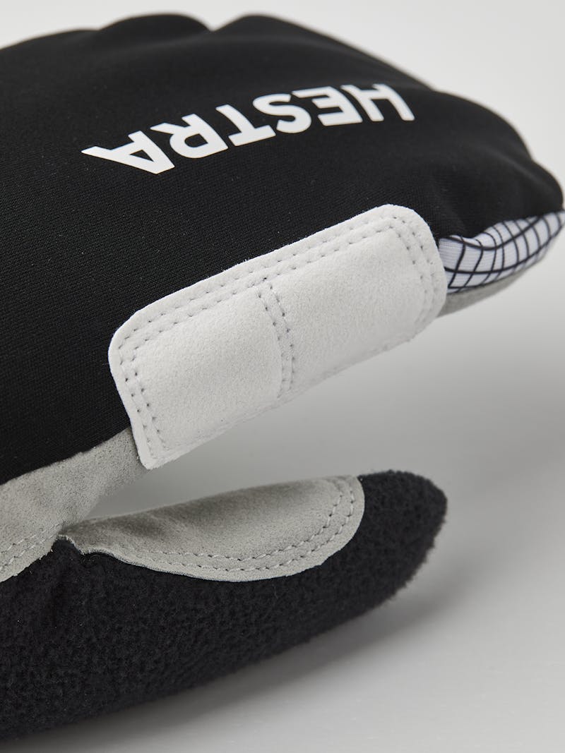 Black fabric mitten with gray synthetic suede palm (2 of 5)