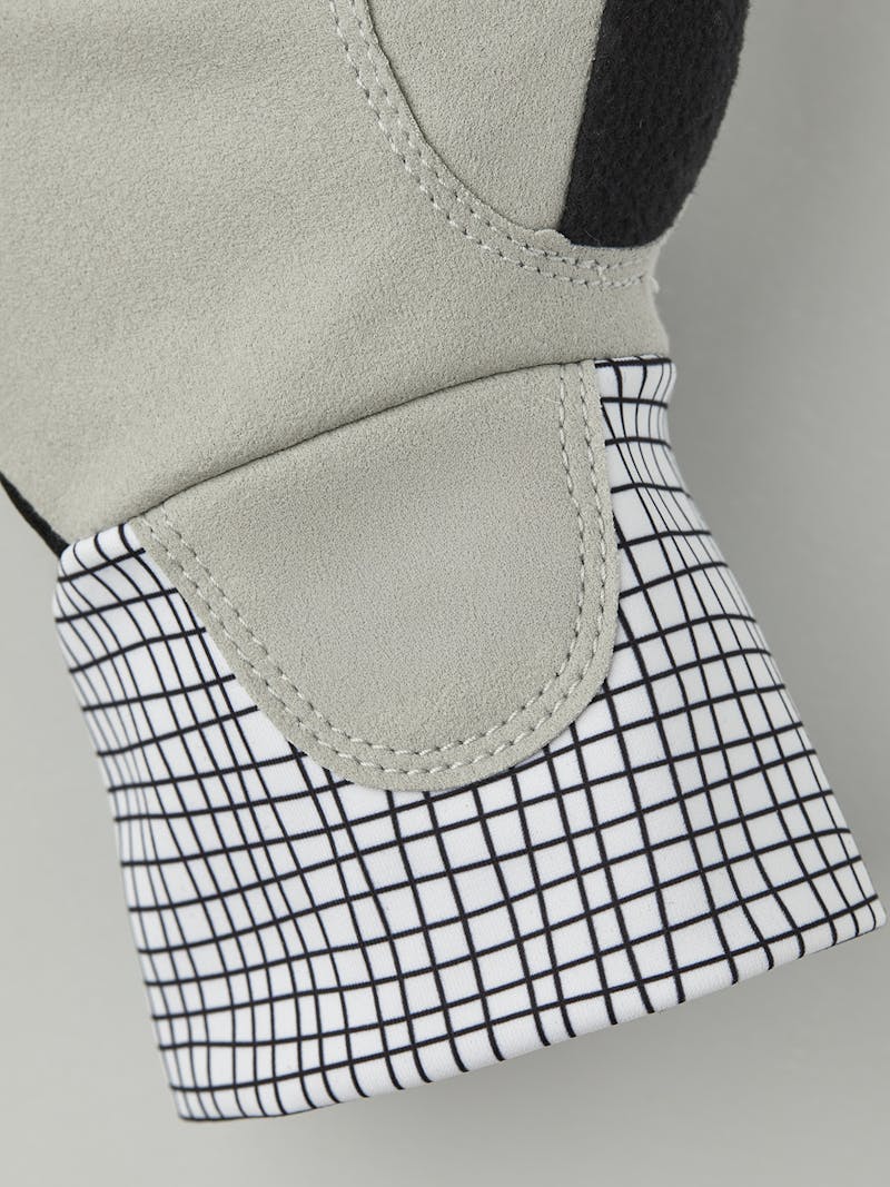 Black fabric mitten with gray synthetic suede palm (4 of 5)