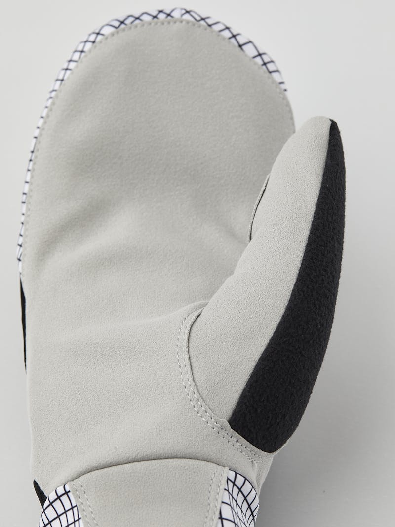 Black fabric mitten with gray synthetic suede palm (3 of 5)