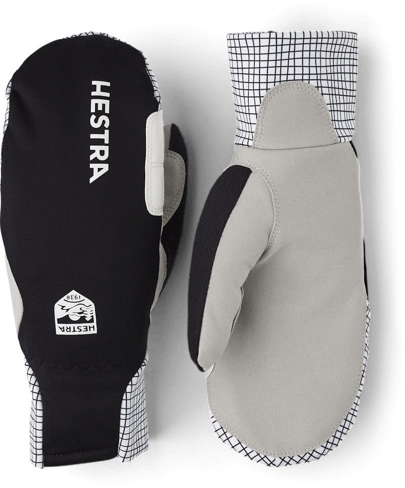 Black fabric mitten with gray synthetic suede palm (1 of 5)