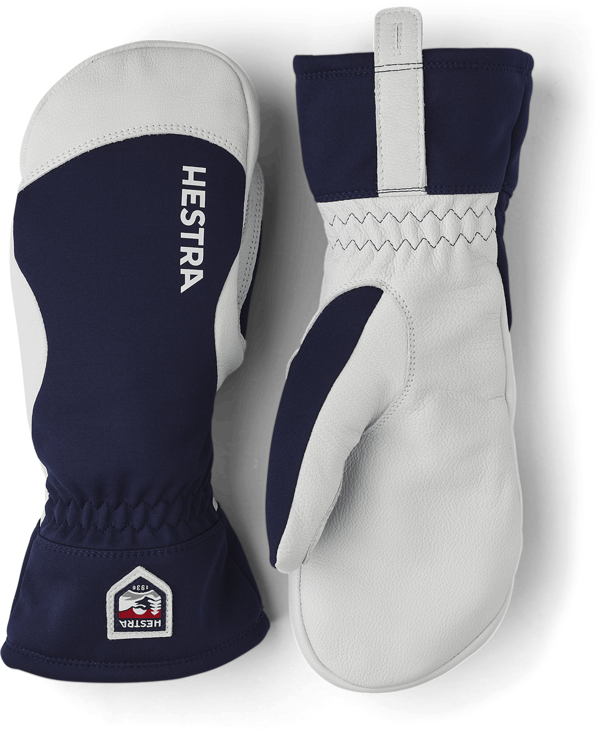 Dark blue mitten with light gray goat leather palm  (1 of 4)