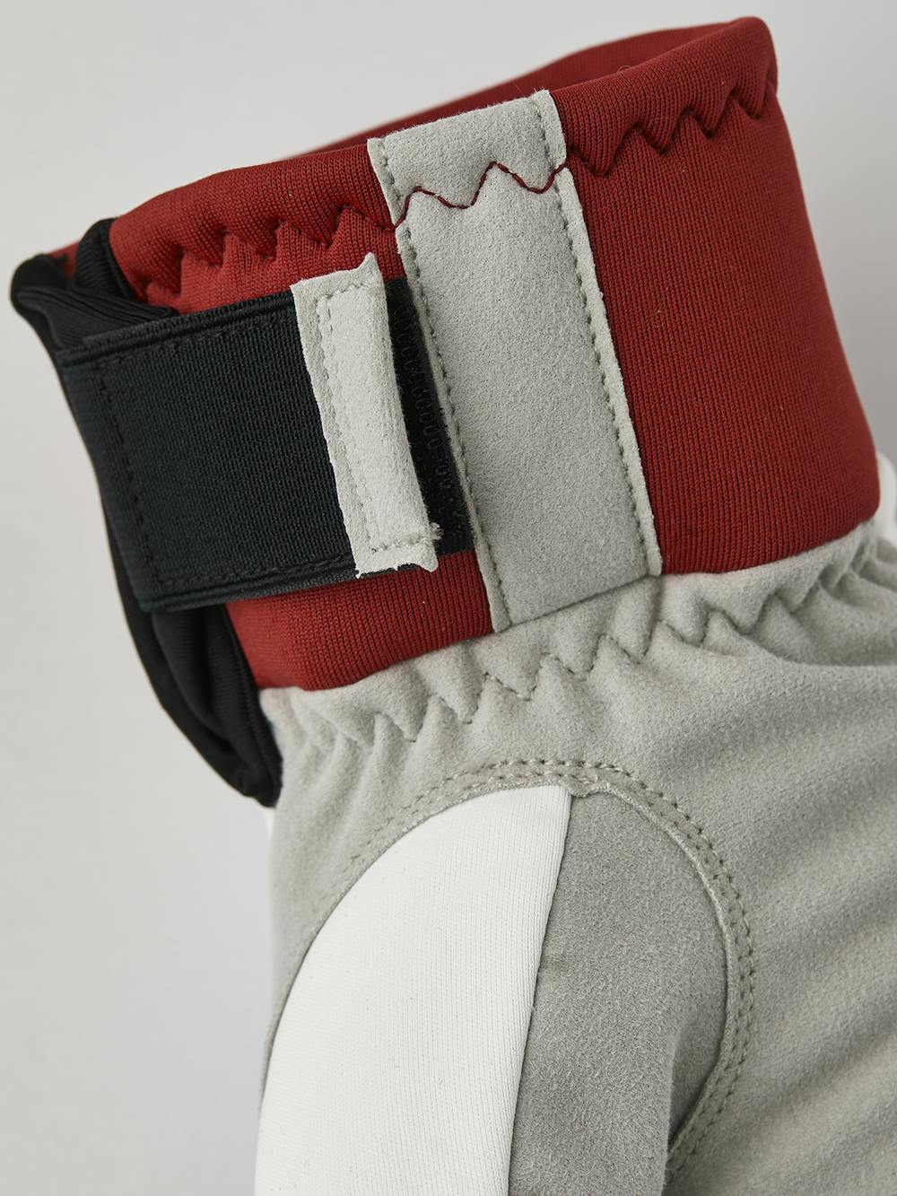 Blue and red fabric mitten with gray synthetic suede palm (6 of 6)