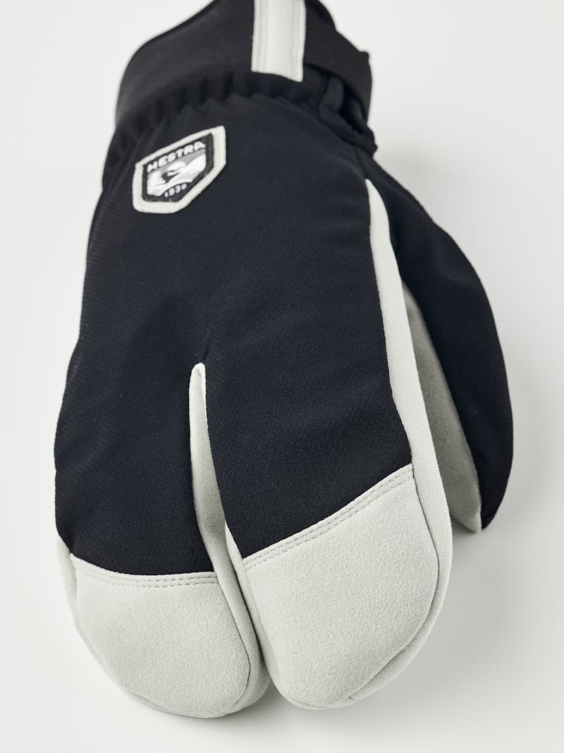Black fabric lobster glove with gray synthetic suede palm (2 of 5)