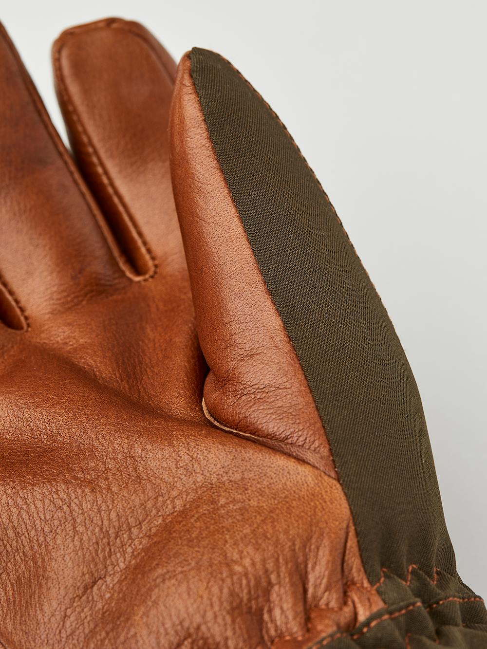 Dark green glove with brown cow hide palm (4 of 5)
